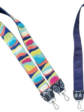 America & Beyond Beaded Strap Multicolor Statement Bag Strap